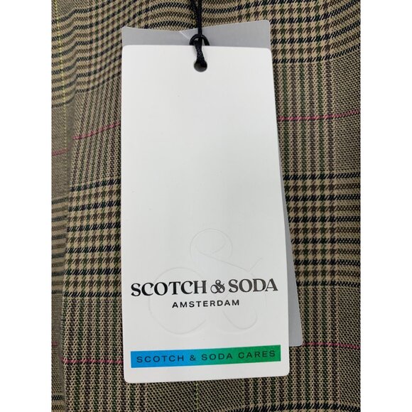Scotch & Soda Mens Plaid Stretch Trousers 34/31 NWT $148 RP10239 Slim Tapered - Picture 10 of 13